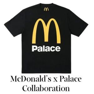 PALACE x McDONALDS - NWT - M Sz LARGE & MEDIUM. Short-Sleeve Logo Tee in Black.